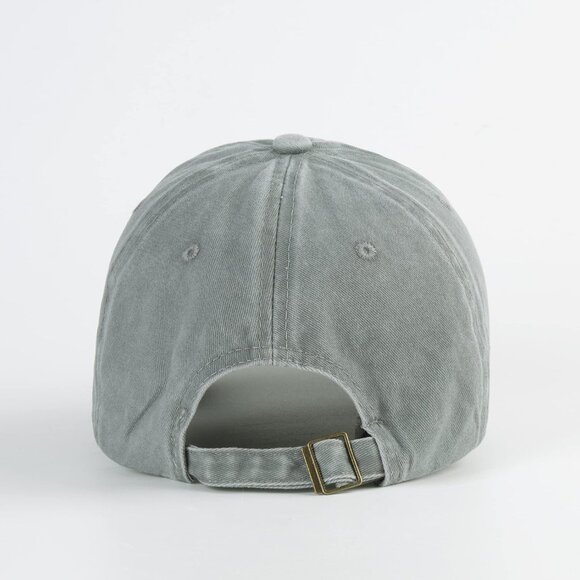 Unisex Washed-light Grey Baseball Cap Cotton Fits Washed Denim Adjustable Hat - Picture 3 of 7